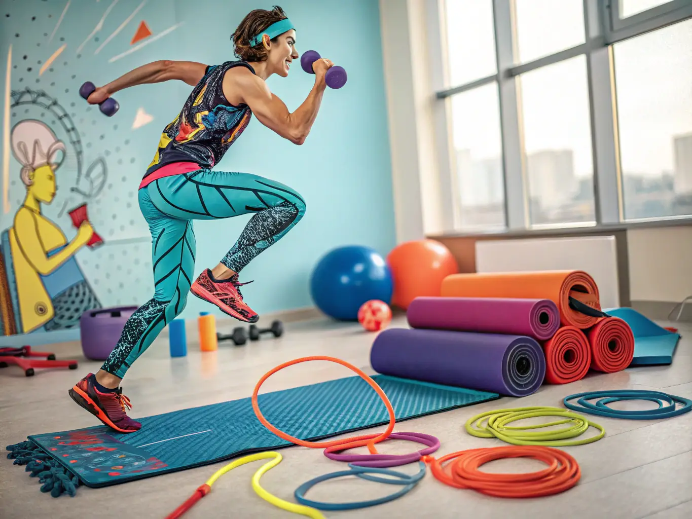 An image of a person engaged in a dynamic workout session, highlighting strength and fitness, representing the 'Muscle' aspect of the Triad Longevity Academy's approach.